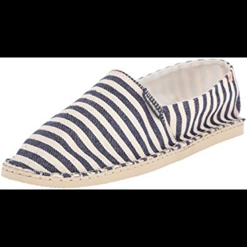 Havaianas Navy & White Striped Espadrille Size 7